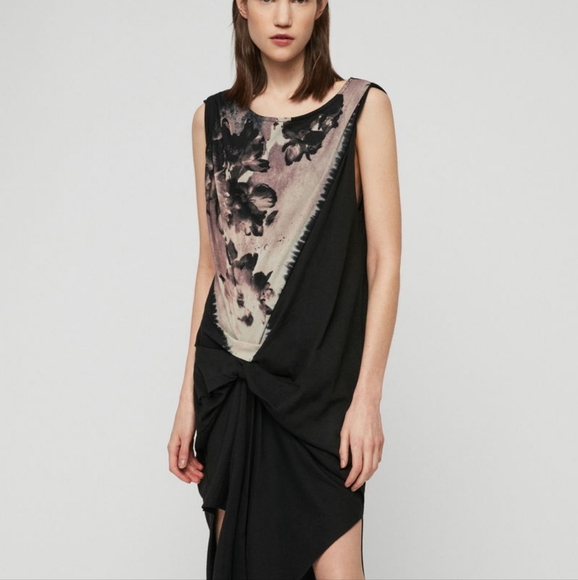 All Saints Dresses & Skirts - Allsaints Riviera Flora Gathered Dress -‎ Black Size M